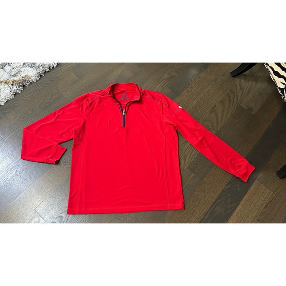 Johnnie-o  Red Pullover Performance Prep-formance 1/4 Zip  Athletic Shirt  L - Picture 1 of 6